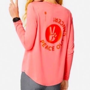 FIGS Peace Out Cancer Long Sleeve Under Scrub Tee size Large